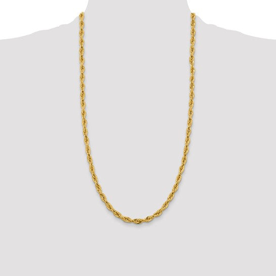 10kt Yellow Gold 5.4mm Semi-Solid Rope Chain