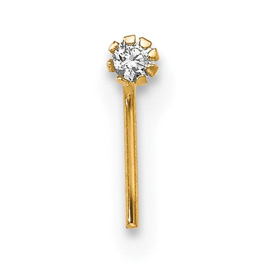 10kt Yellow Gold 1.5mm Set Of 3 CZ Nose Studs