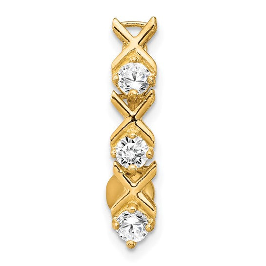 10kt Yellow Gold W/Cz Xoxo Belly Dangle
