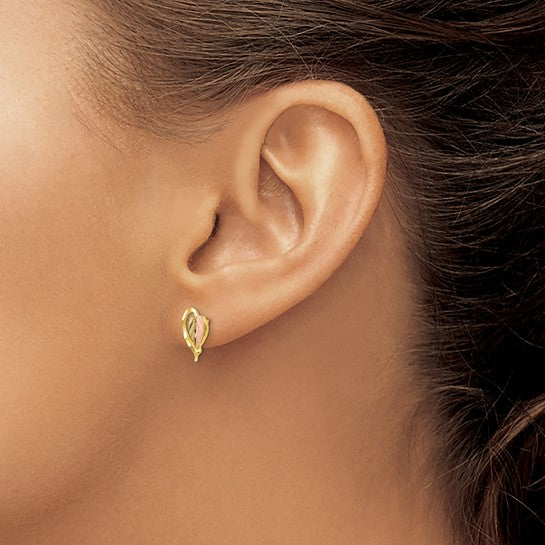 10kt Tri-color Black Hills Gold Post Earrings