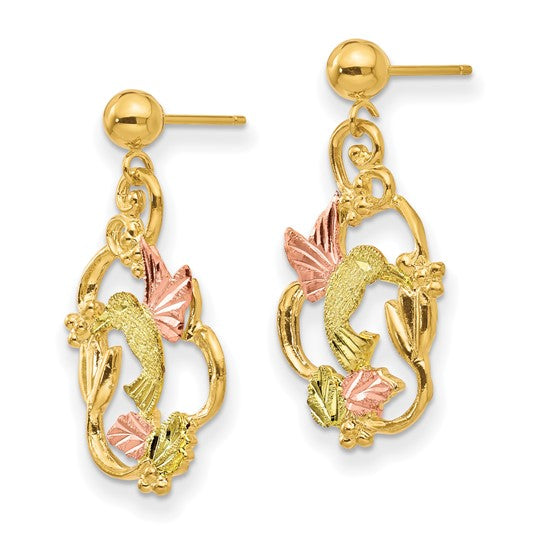 10kt Tri-color Black Hills Gold Post Earrings