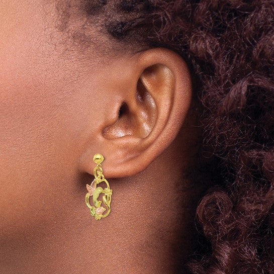 10kt Tri-color Black Hills Gold Post Earrings