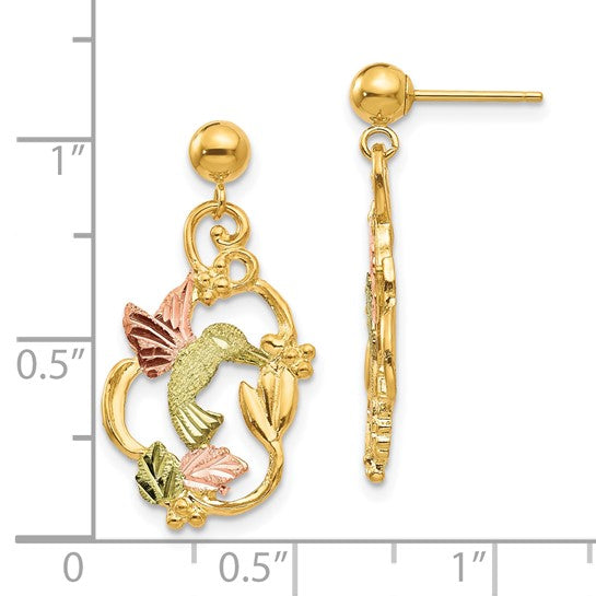 10kt Tri-color Black Hills Gold Post Earrings