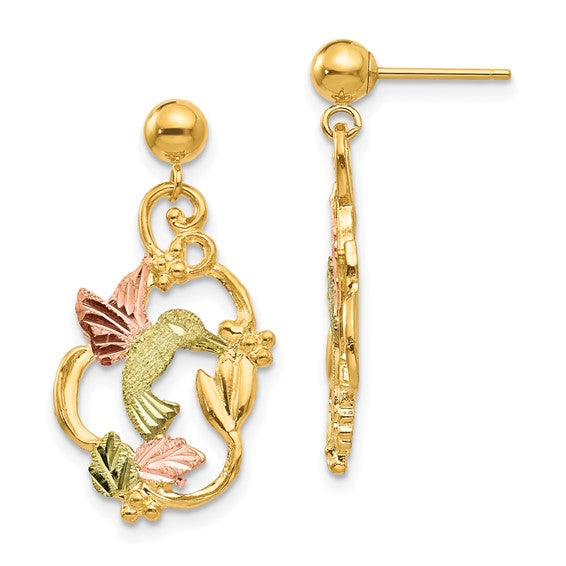 10kt Tri-color Black Hills Gold Post Earrings