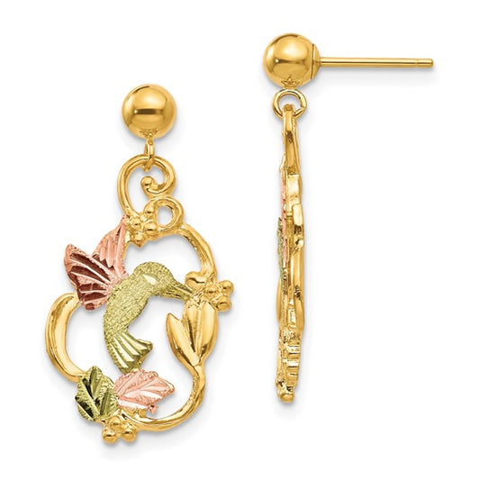 10kt Tri-color Black Hills Gold Post Earrings