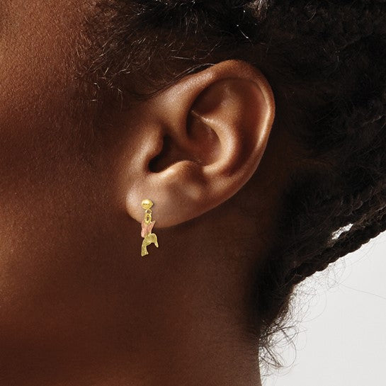 10kt Tri-color Black Hills Gold Post Dangle Earrings