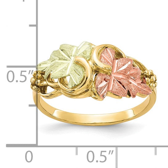 10kt Tri-color Black Hills Gold Flower Ring