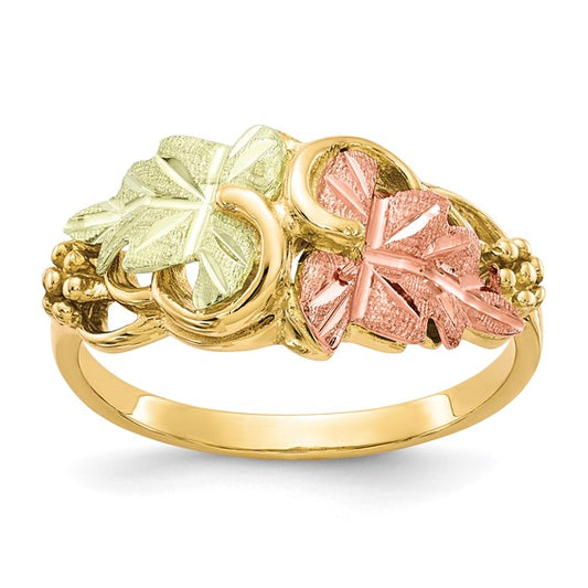 10kt Tri-color Black Hills Gold Flower Ring