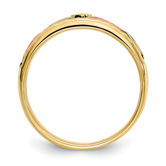 10kt Tri-color Black Hills Gold Men's Antiqued Ring