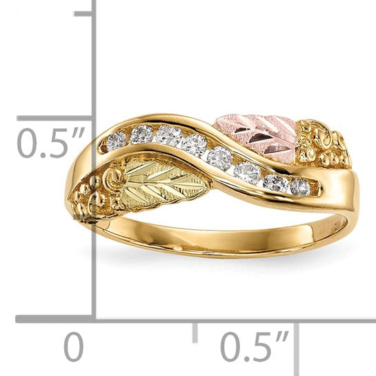 10kt Tri-Color Black Hills Gold Diamond Ring