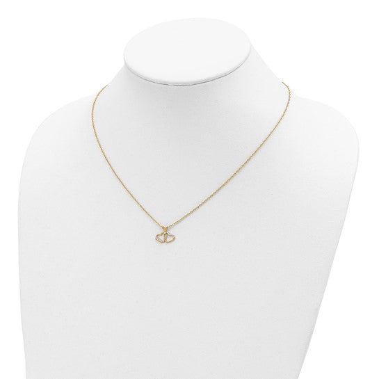 10kt Tri-Color Black Hills Gold Double Heart Necklace