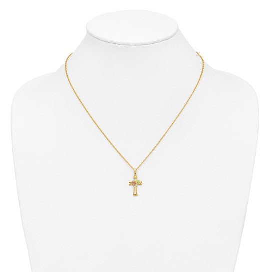 10kt Tri-Color Black Hills Gold Cross Necklace