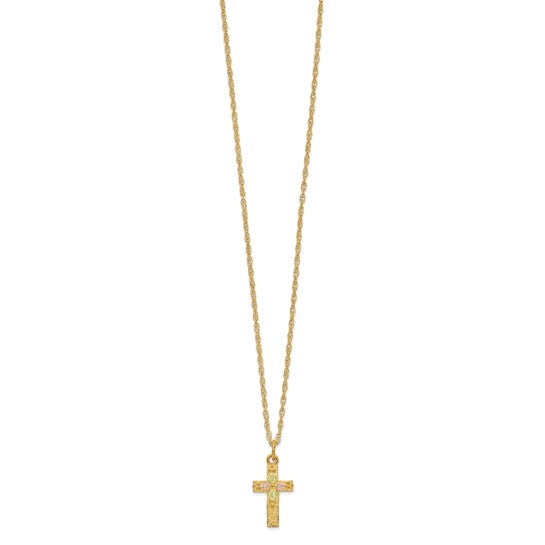 10kt Tri-Color Black Hills Gold Cross Necklace