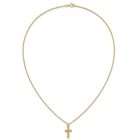 10kt Tri-Color Black Hills Gold Cross Necklace