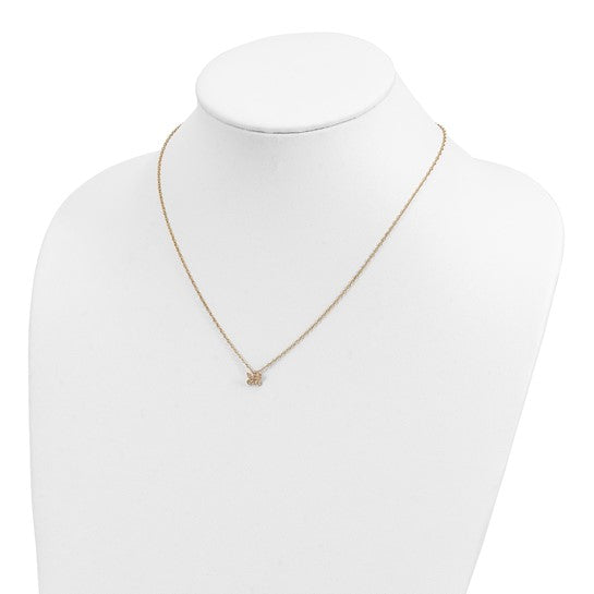 10kt Tri-Color Black Hills Gold Butterfly Necklace