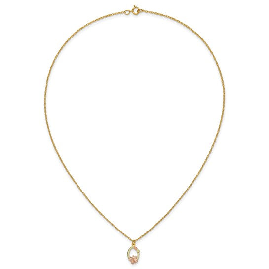 10kt Tri-Color Black Hills Gold Butterfly Necklace