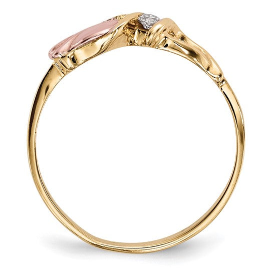 10kt Tri-Color Black Hills Gold Diamond Ring