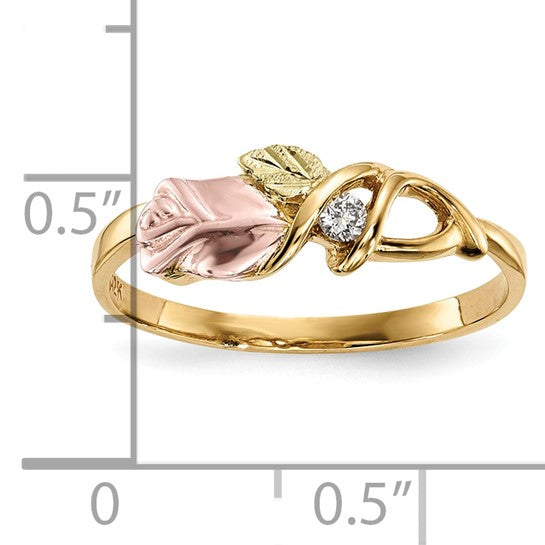 10kt Tri-Color Black Hills Gold Diamond Ring