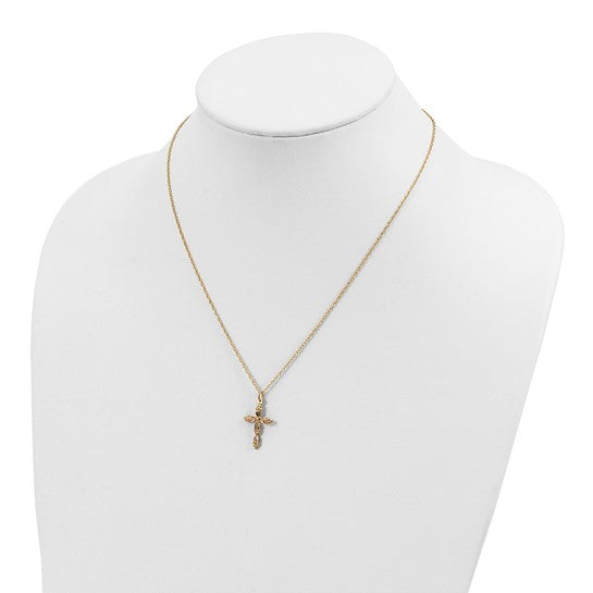 10kt Tri-Color Black Hills Gold Cross Necklace