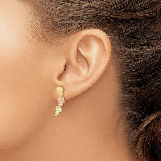 10kt Tri-Color Black Hills Gold Post Earrings