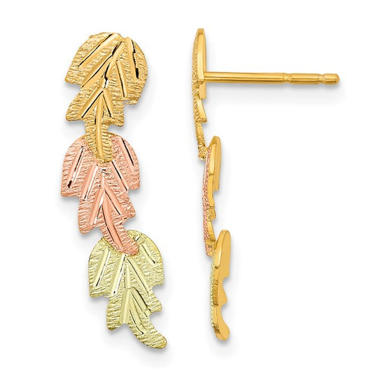 10kt Tri-Color Black Hills Gold Post Earrings