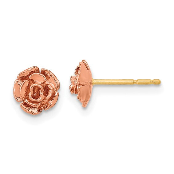 10kt Two-tone Black Hills Gold Rose Post Earrings