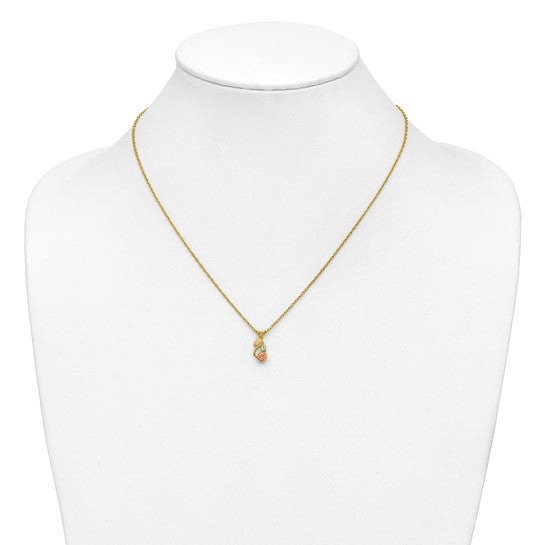 10KT Tri-color w/14K Gold-filled Chain Black Hills Gold Necklace