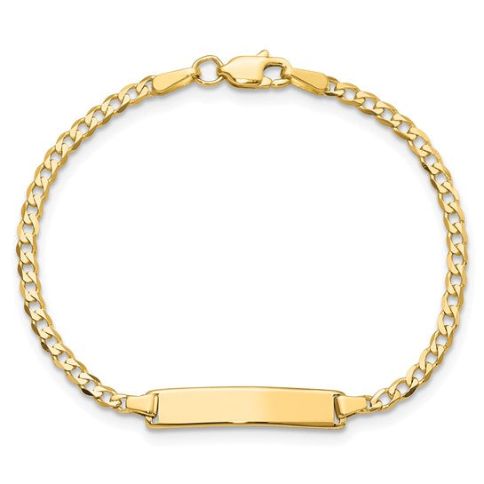 10kt Yellow Gold Flat Curb Link ID Bracelet