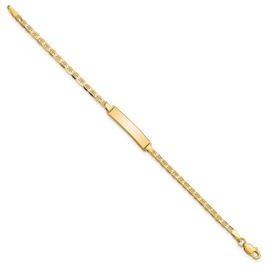 10kt Yellow Gold Flat Anchor Link ID Bracelet