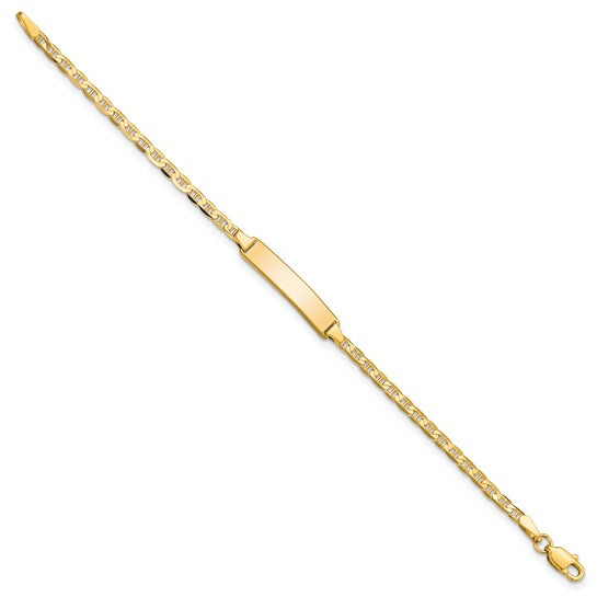 10kt Yellow Gold Flat Anchor Link ID Bracelet
