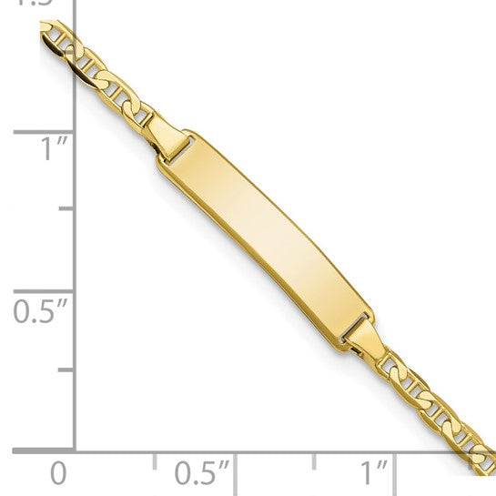 10kt Yellow Gold Flat Anchor Link ID Bracelet