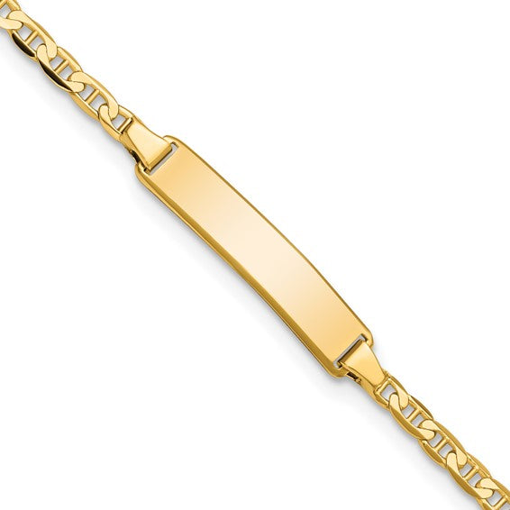 10kt Yellow Gold Flat Anchor Link ID Bracelet