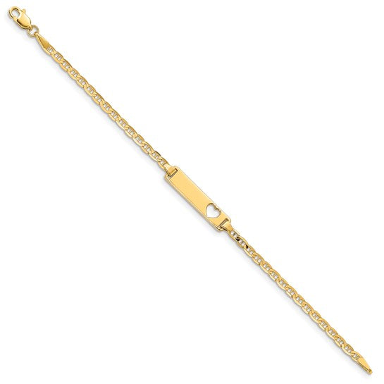 10kt Yellow Gold Flat Anchor Link ID Bracelet