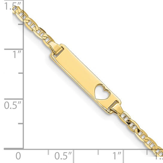 10kt Yellow Gold Flat Anchor Link ID Bracelet
