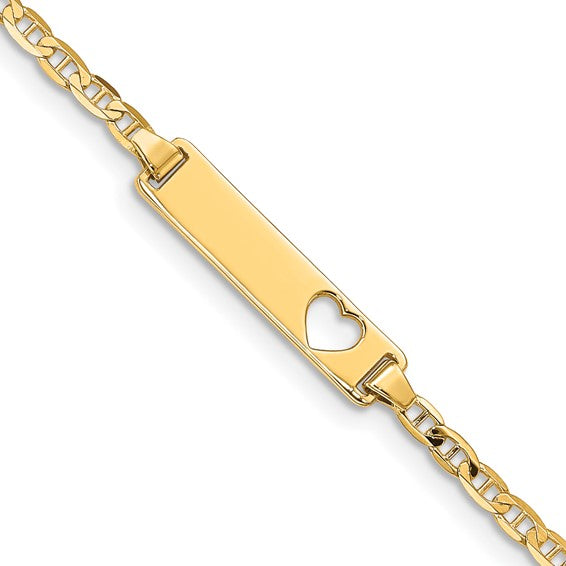 10kt Yellow Gold Flat Anchor Link ID Bracelet