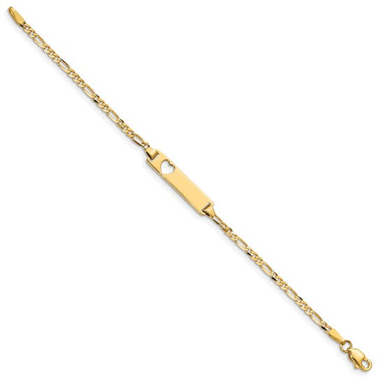 10kt Yellow Gold Figaro Link ID Bracelet
