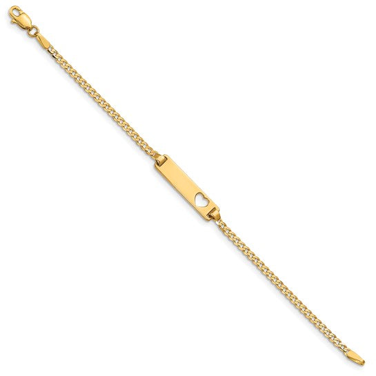 10kt Yellow Gold Flat Curb Link ID Bracelet