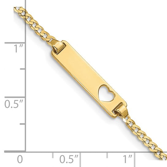 10kt Yellow Gold Flat Curb Link ID Bracelet