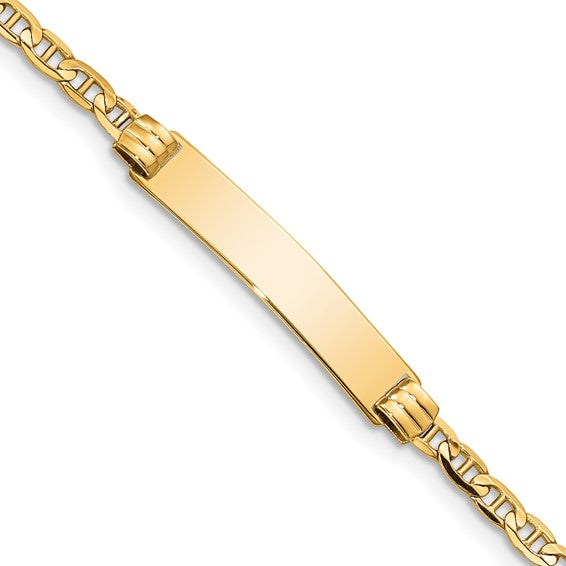10kt Yellow Gold Anchor Link ID Bracelet