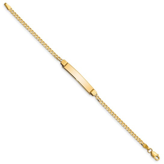 10kt Yellow Gold Flat Curb Link ID Bracelet