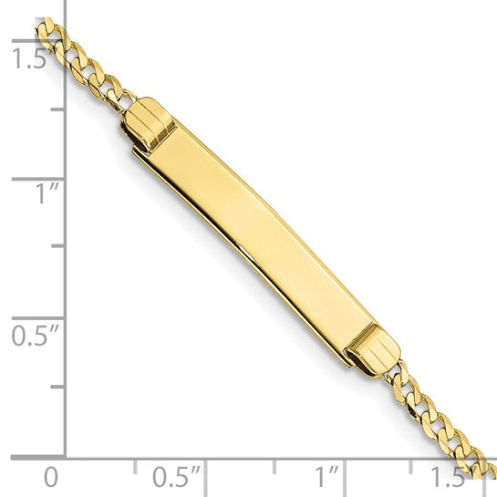 10kt Yellow Gold Flat Curb Link ID Bracelet