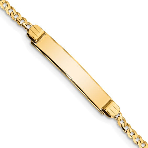 10kt Yellow Gold Flat Curb Link ID Bracelet