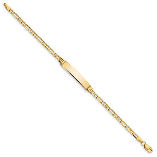 10kt Yellow Gold Figaro Link ID Bracelet