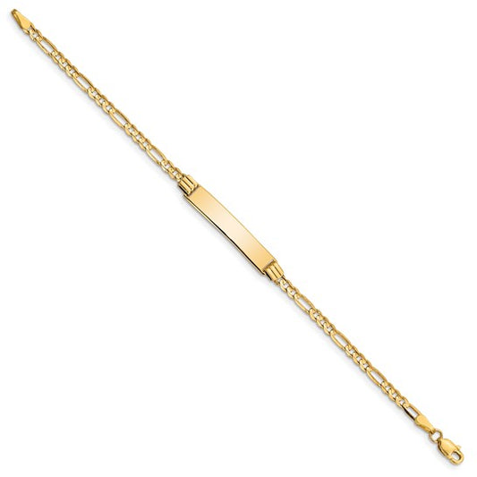 10kt Yellow Gold Figaro Link ID Bracelet