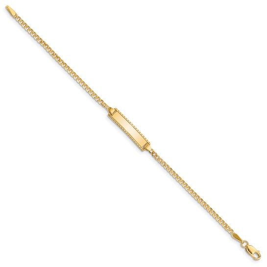 10kt Yellow Gold Flat Curb Link ID Bracelet