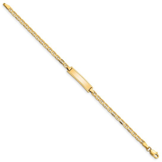 10kt Yellow Gold Anchor Link ID Bracelet