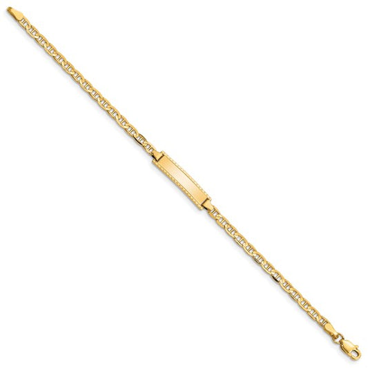 10kt Yellow Gold Anchor Link ID Bracelet