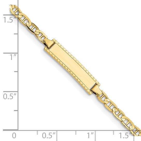 10kt Yellow Gold Anchor Link ID Bracelet