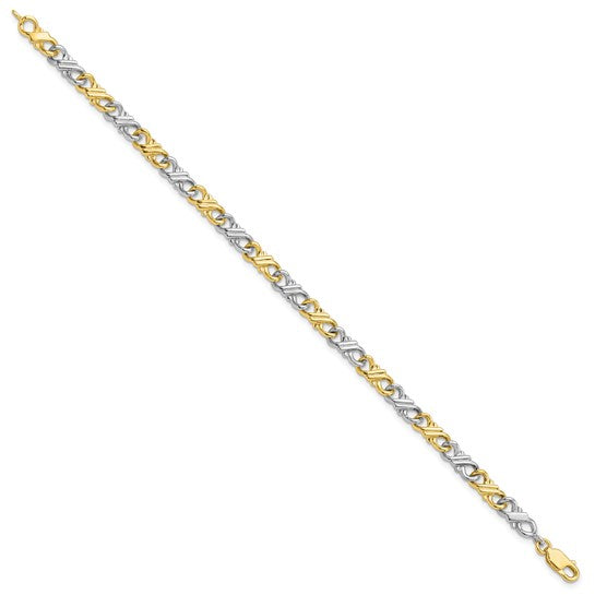 10kt Two-Tone Solid Polished Fancy Bracelet