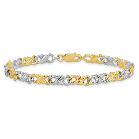 10kt Two-Tone Solid Polished Fancy Bracelet